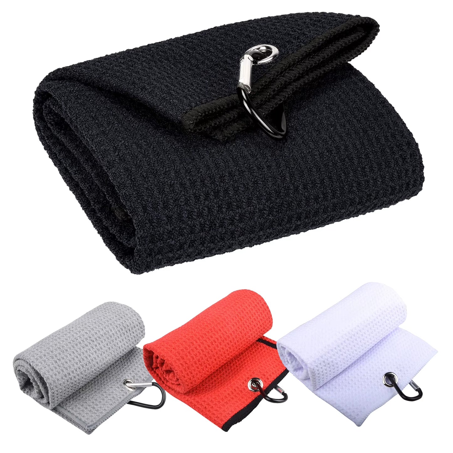40X60Cm Golf Towel with Hook 5 Colors Microfiber Fabric for Golf Lovers Duty Clip Carabiner Accessories Free Shipping Dorp Ship
