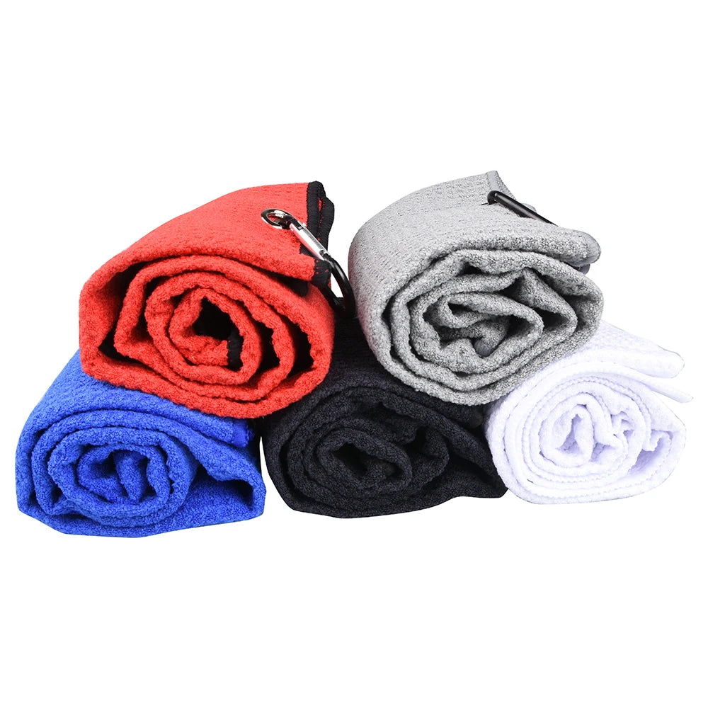 40X60Cm Golf Towel with Hook 5 Colors Microfiber Fabric for Golf Lovers Duty Clip Carabiner Accessories Free Shipping Dorp Ship