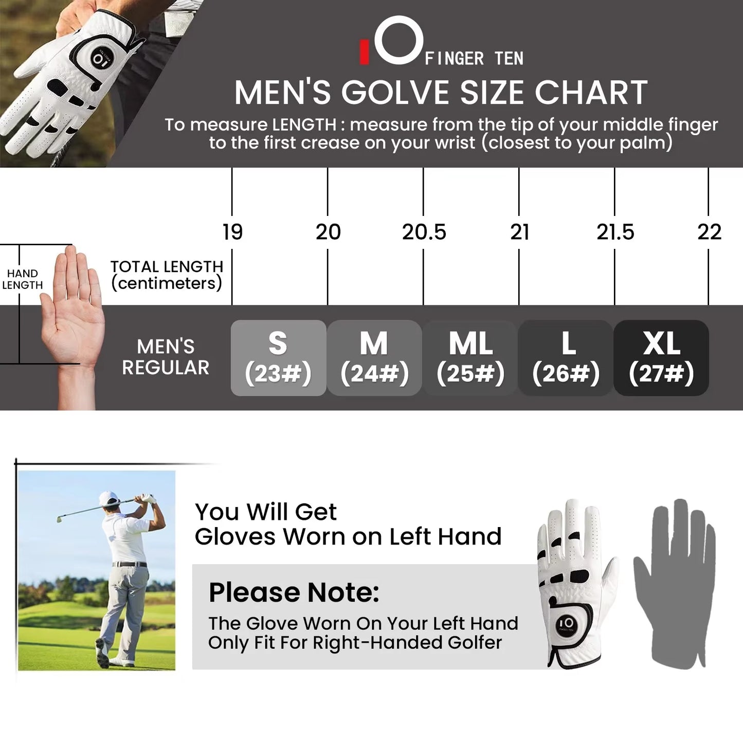 Golf Gloves Men for Left Hand with Ball Marker Value 6 Pack,Soft Synthetic Leather Glove for Right Hand Golfer Weathersof Grip