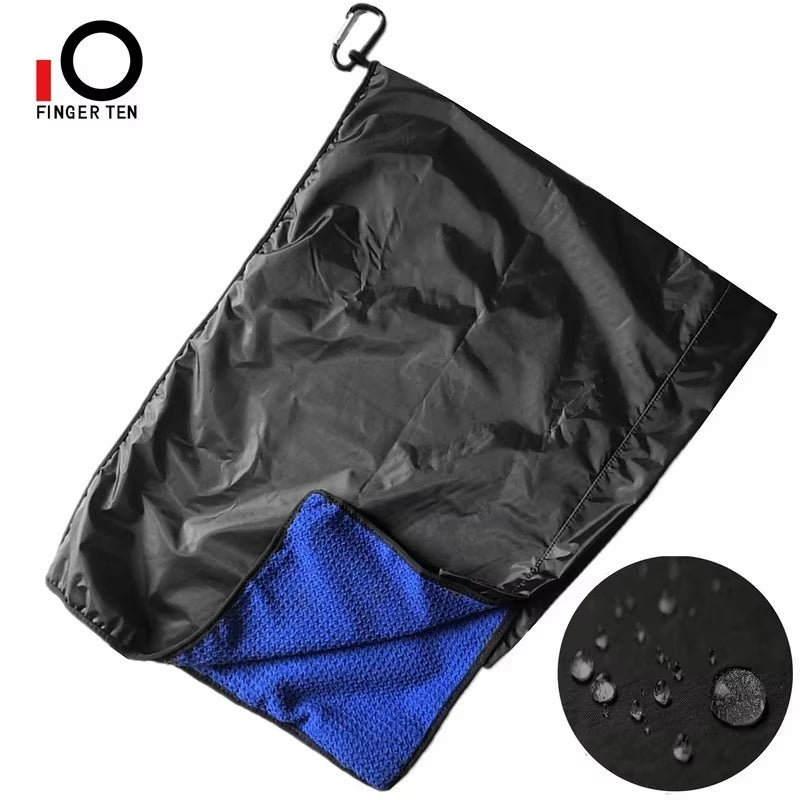 Waterproof Golf Towel with Hook Bag Rain Hood Clubs Balls Hands Cleansing Towels for Men Women Golfer Drop Ship