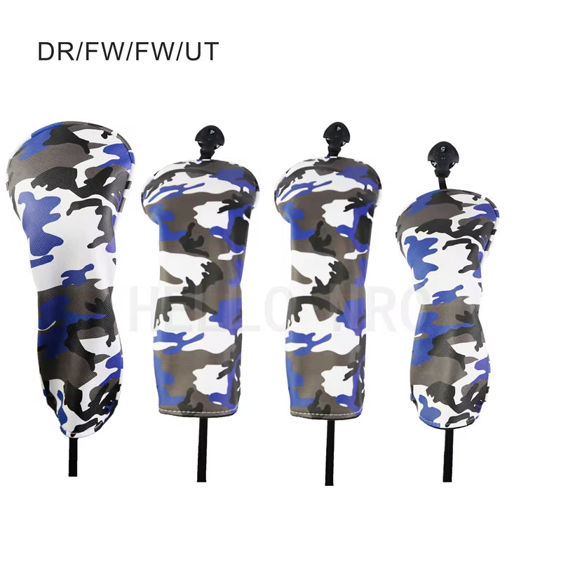 2021 New Golf Club Headcover for #1 Driver #3 #5 Fairway Wood Head Camouflage Pattern 4Pcs/Set Grey