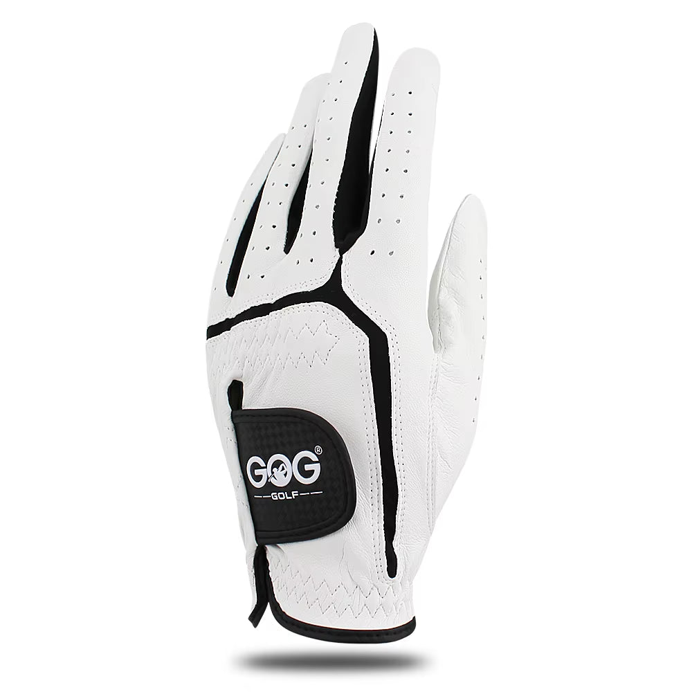 6 PCS Mens Golf Glove Genuine Sheepskin Leather Breathable Golf Gloves for Men Worn on Left Hand Non Slip Brand