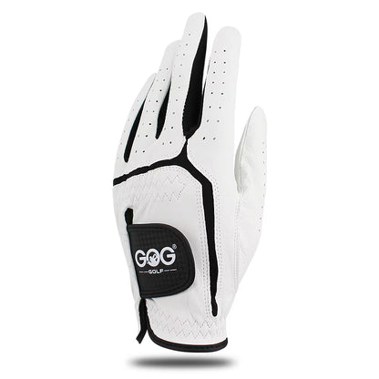 6 PCS Mens Golf Glove Genuine Sheepskin Leather Breathable Golf Gloves for Men Worn on Left Hand Non Slip Brand