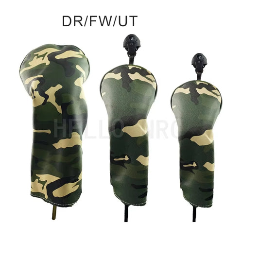 2021 New Golf Club Headcover for #1 Driver #3 #5 Fairway Wood Head Camouflage Pattern 4Pcs/Set Grey