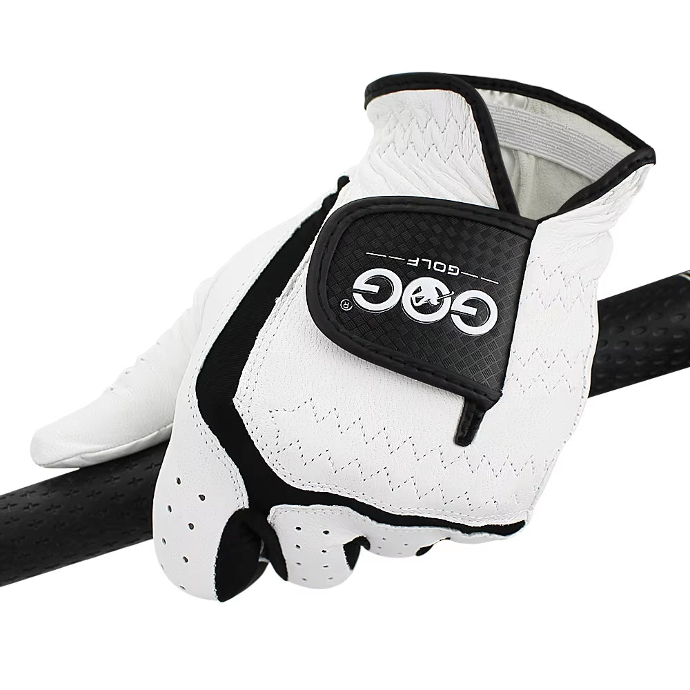 6 PCS Mens Golf Glove Genuine Sheepskin Leather Breathable Golf Gloves for Men Worn on Left Hand Non Slip Brand