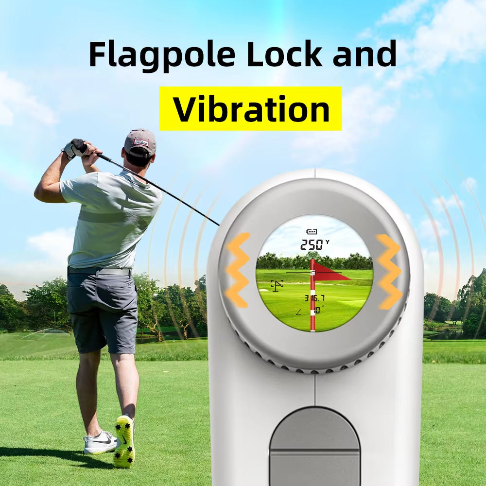 Golf Rangefinder with Slope Switch 1000Y Golf Range Finders with Magnetic Strip Flag Lock Vibration for Tournament Legal