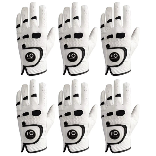 Golf Gloves Men for Left Hand with Ball Marker Value 6 Pack,Soft Synthetic Leather Glove for Right Hand Golfer Weathersof Grip