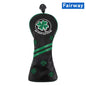 Golf Head Cover Four Leaf Clover Golf Wood Headcover for Driver Fairway Hybrid Putter PU Leather Waterproof Black White Covers