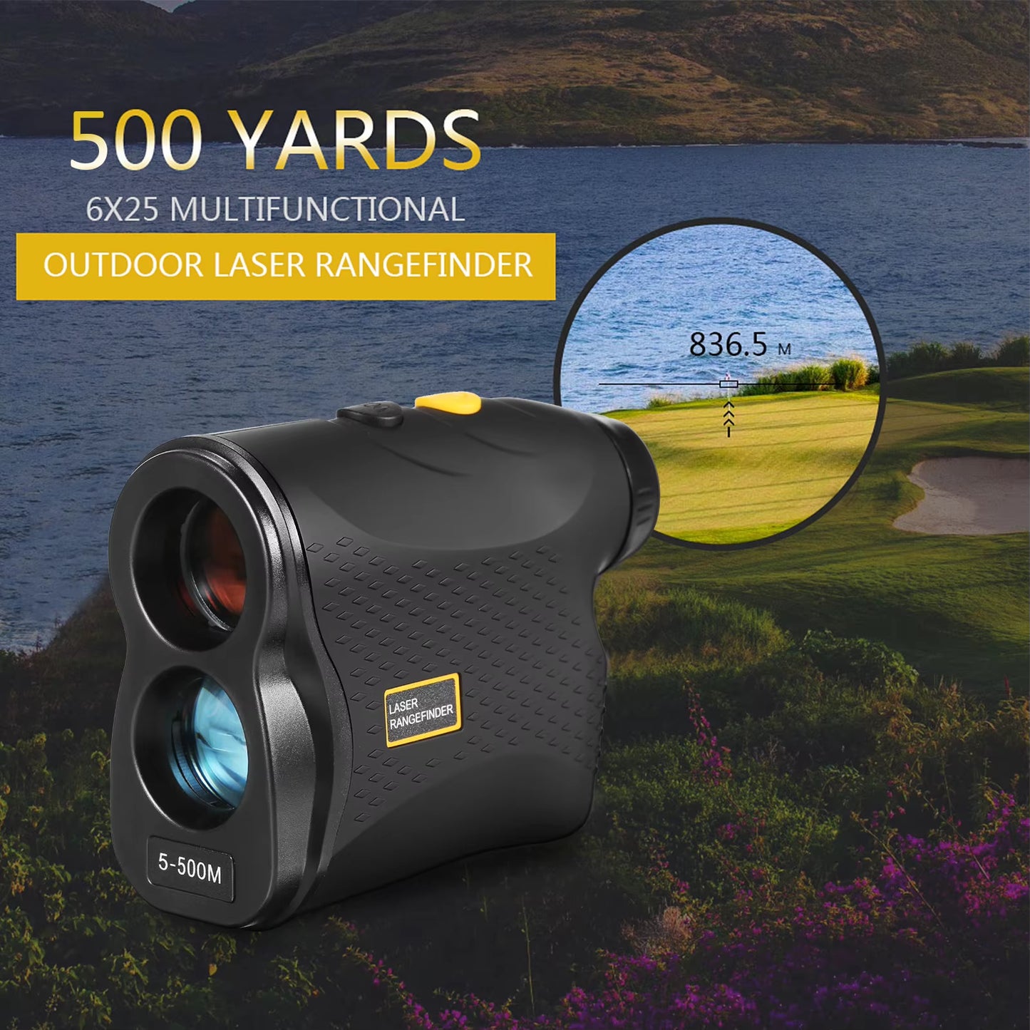 500M Golf Laser Rangefinder Distance Meter Monocular Telescope Speed Tester Laser Range Finder Digital Hunting Measurement