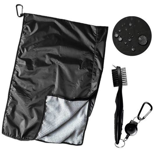 Waterproof Golf Towel with Hook Bag Rain Hood Clubs Balls Hands Cleansing Towels for Men Women Golfer Drop Ship