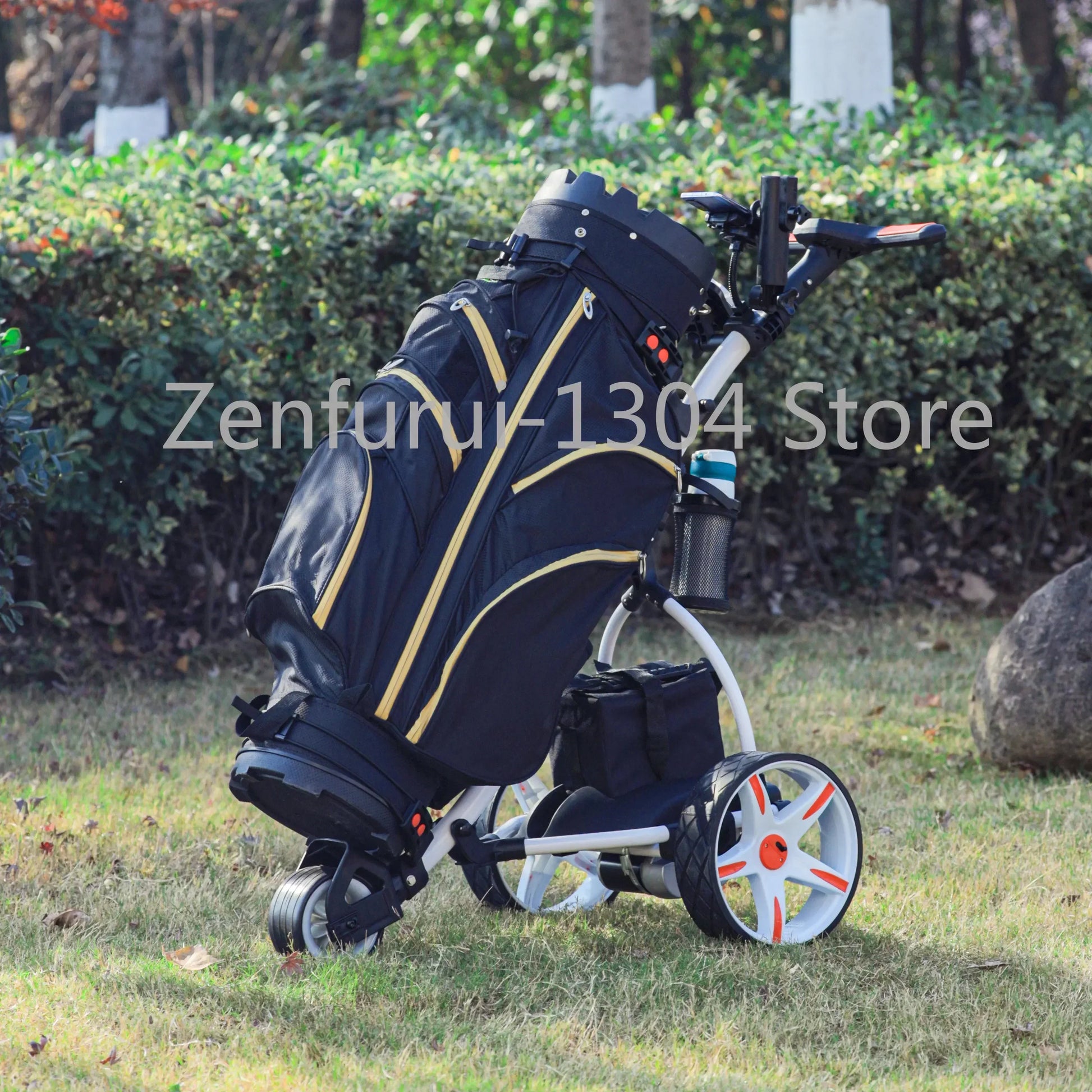 Golf Carts Electric Foldable 3 Wheel Golf Cart Trolley Electric White S1T2 Foldable Golf Scooter