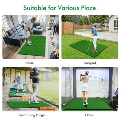 Golf Hitting Mat with Synthetic Turf and 2 Tee Positions