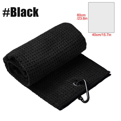 40X60Cm Tri-Fold Golf Towel Premium Microfiber Fabricwaffle Patternheavy Duty Carabiner Clip 5 Group of Color Options Golf Towel