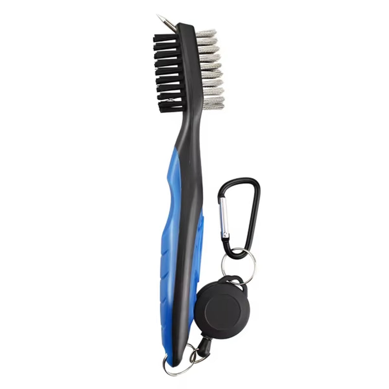 Golf Club Brush Groove Cleaner 2 Ft Retractable Zip-Line Aluminum Carabiner Lightweight Stylish Easily Attaches to Golf Bag New