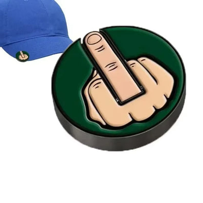 Funny Middle Finger Golfs Ball Marker Golf Hat Clip Marker Magnetic Removable Golf Practice Position Mark Golf Accessorie パターマット